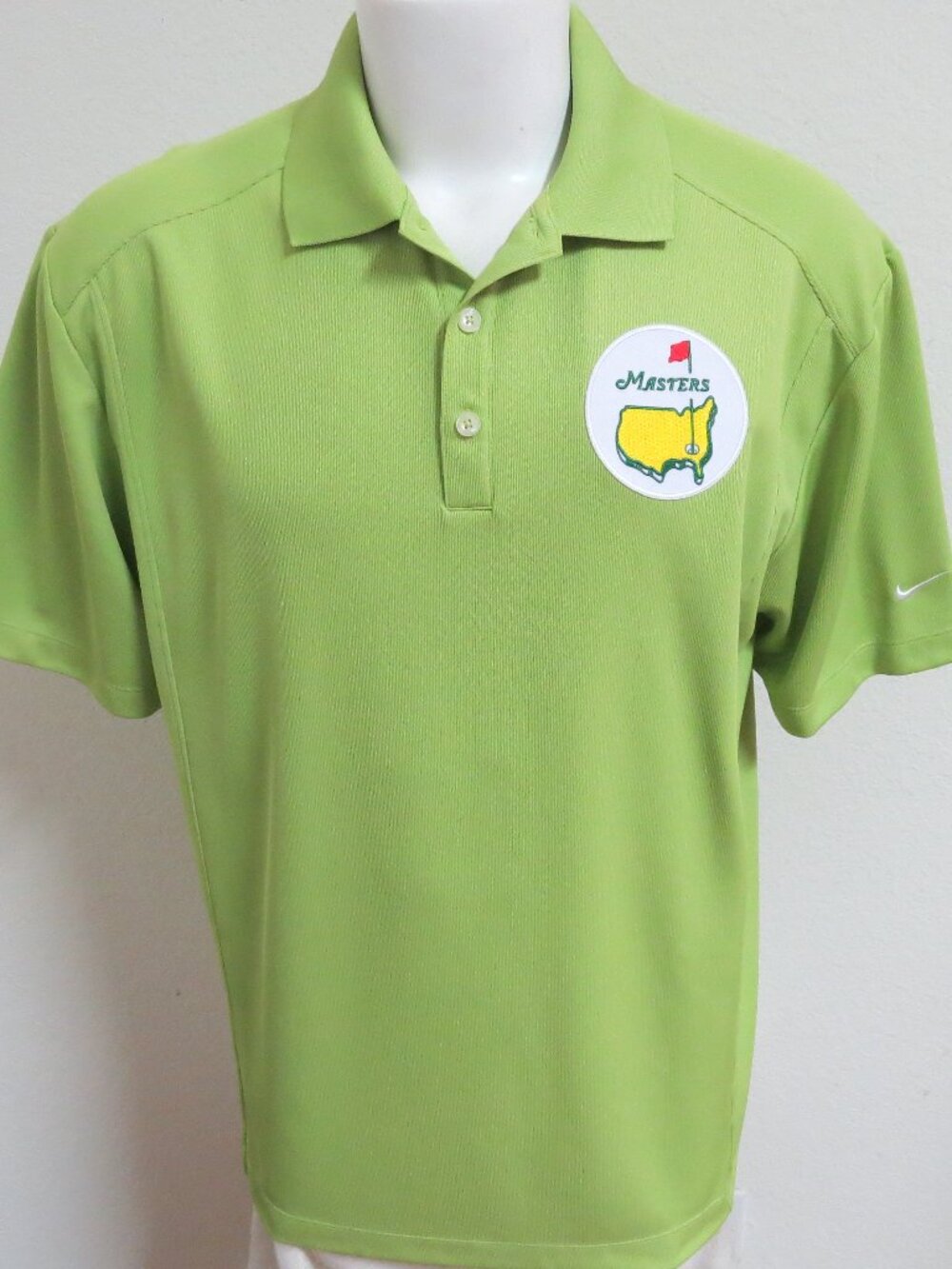 Sz M-XL MASTERS Lime Green Nike Men's db #66I Golf Polo Shirt